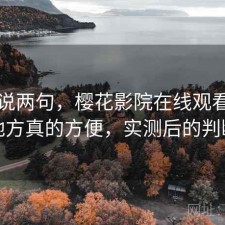 随便说两句，樱花影院在线观看哪些地方真的方便，实测后的判断