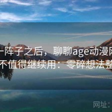 用了一阵子之后，聊聊age动漫网页版值不值得继续用：零碎想法整理