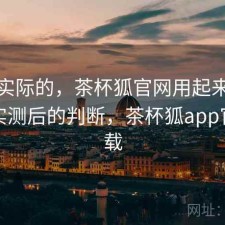 说点实际的，茶杯狐官网用起来顺不顺，实测后的判断，茶杯狐app官网下载