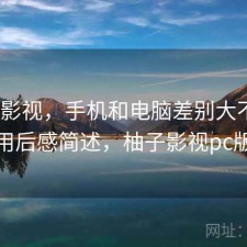 柚子影视，手机和电脑差别大不大｜用后感简述，柚子影视pc版