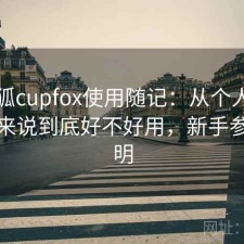 茶杯狐cupfox使用随记：从个人使用感受来说到底好不好用，新手参考说明