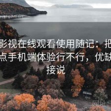 柚子影视在线观看使用随记：把话说直一点手机端体验行不行，优缺点直接说