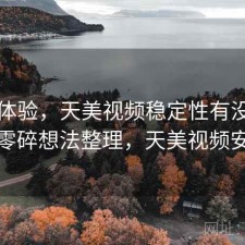 直说体验，天美视频稳定性有没有问题，零碎想法整理，天美视频安全吗