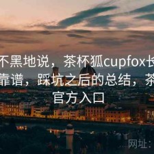 不吹不黑地说，茶杯狐cupfox长期看靠不靠谱，踩坑之后的总结，茶杯狐官方入口