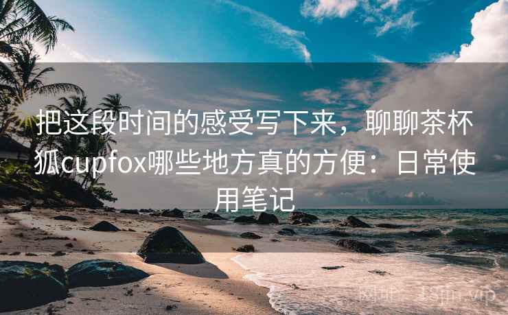 把这段时间的感受写下来，聊聊茶杯狐cupfox哪些地方真的方便：日常使用笔记  第1张