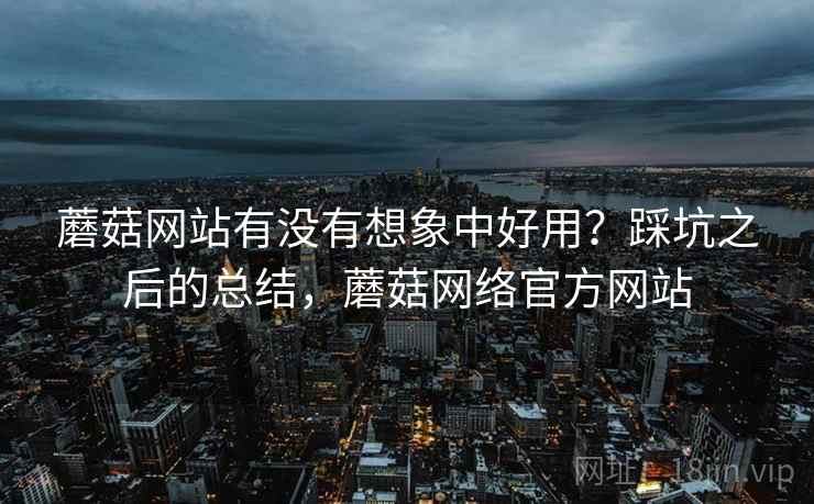 蘑菇网站有没有想象中好用?踩坑之后的总结,蘑菇网络官方网站 第1张 蘑菇网站有没有想象中好用?踩坑之后的总结,蘑菇网络官方网站 第1张